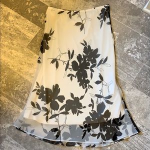 Black and white floral skirt